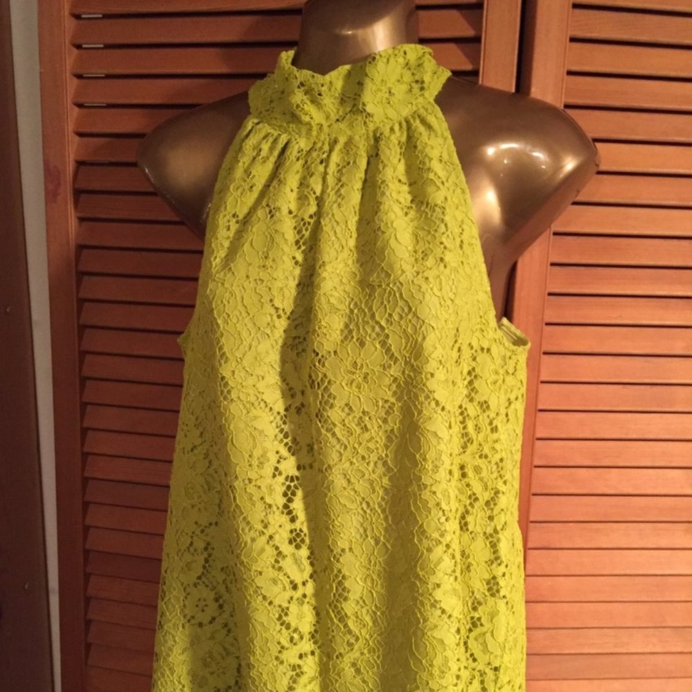 J. Crew Sleeveless Chartreuse Lace Top Women's XS